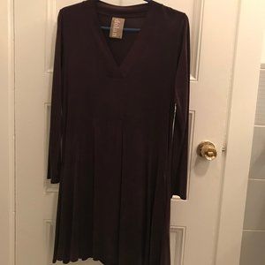 Anthropologie Velvet Long Sleeve Dress